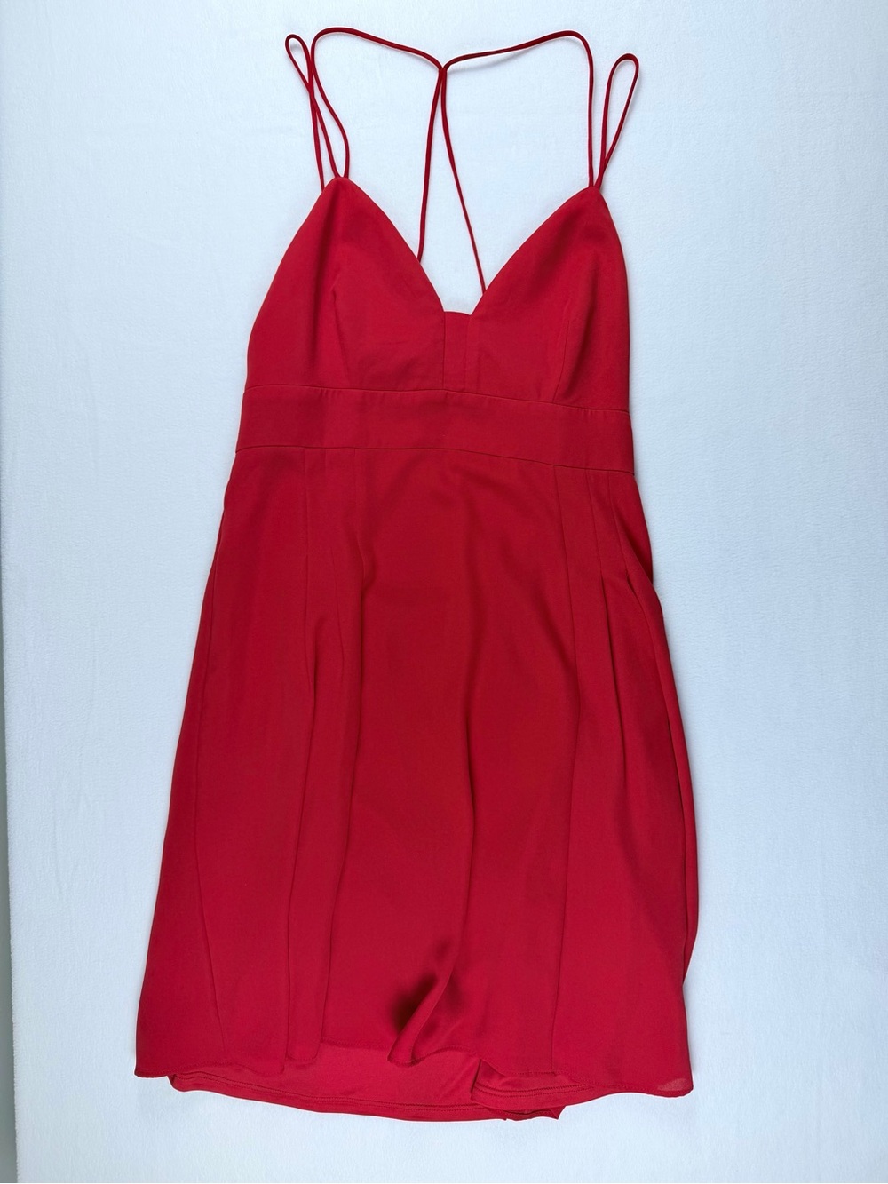 EXPRESS Red Open Back Strappy Cami Mini Dress Size 6 Cocktail Party Date Night - Picture 2 of 8